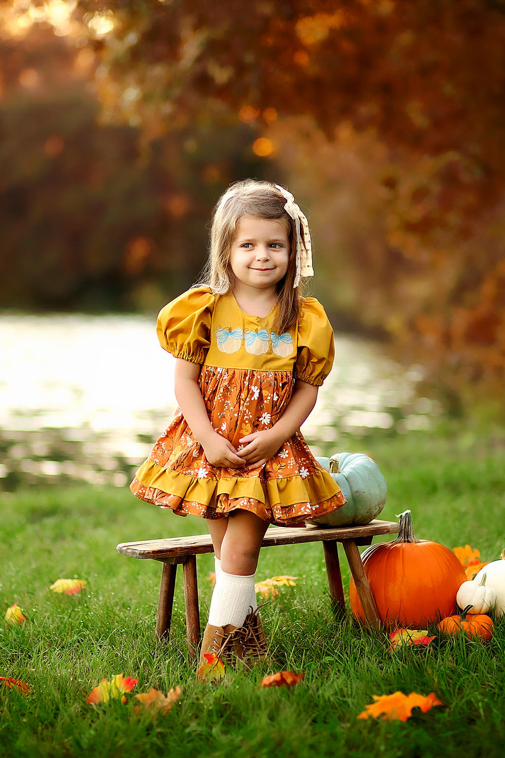 girls fall floral thanksgiving dress Turkey Thanksgiving Dress 2T main image 1