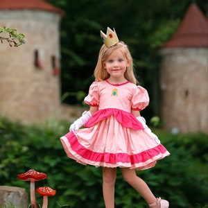 Girls Princess Peach Costume, Princess Peach, Girls Princess Peach Cosplay, Toddler Princess Peach Costume, Princess Peach Dress