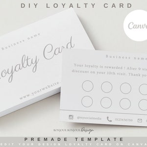 carte de fidélité élégante  pour institut de beauté, carte de fidélité professionnelle petites entreprises