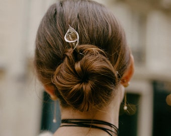 Calla Lily Sterling Silver Hair Pin, Sculptural Bun Holder