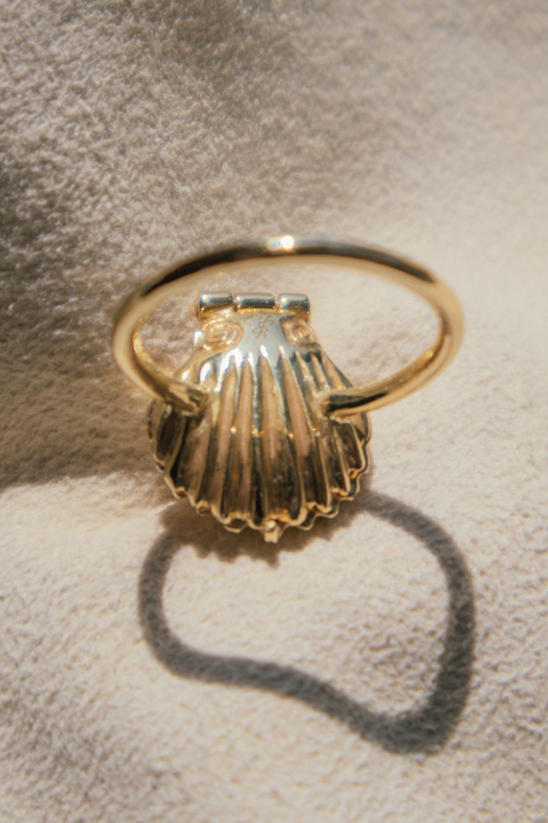 Gold Seashell Ring, Gold Shell Ring, Statement Shell Ring, Open and ...