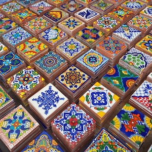Mexican Talavera Tiles | Azulejos de Talavera | Hand-Painted Ceramic Tiles 4” / 10 cm | Dekofliesen Wand & Backsplash