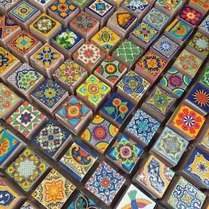 50 Mexican Talavera Tiles – 4” Hand-Painted Ceramic Tiles for Kitchen Backsplash, Bathroom Wall & Home Renovation | Authentic Mexican Tile S