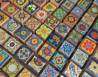 50 Mexican Talavera Tiles – 4” Hand-Painted Ceramic Tiles for Kitchen Backsplash, Bathroom Wall & Home Renovation | Authentic Mexican Tile S