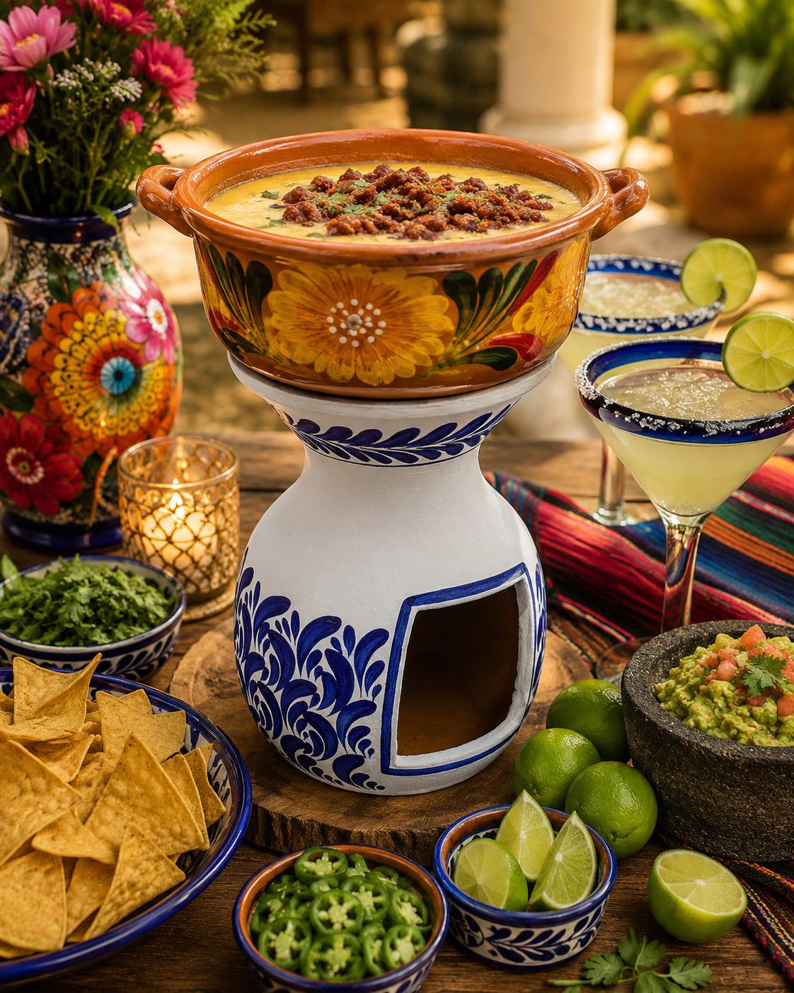 工芸品 Mexico dish Handmade Mexican Chafing Dish –ceramic Buffet Food Warmer With