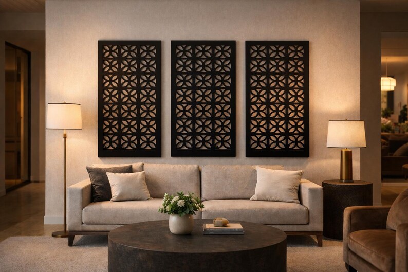 Laser Cut Black Metal Railing – Geometric Floral Design, 120 Cm X 60 Cm ...