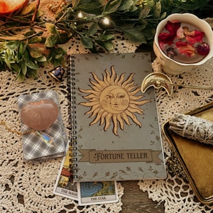Fortune Teller Bullet Journal – Witchy Aesthetic Dotted Notebook for Tarot, Rituals, Moon Magic