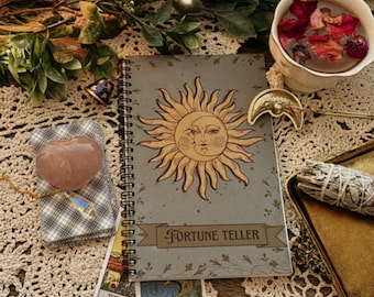 Fortune Teller Bullet Journal – Witchy Aesthetic Dotted Notebook for Tarot, Rituals, Moon Magic