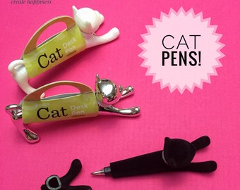 Cat Desk Pen, cat lover, Refillable pen, animal gifts, animal lover, cat lady, school supply, novelty pen, desk pen, cool desk gift, office