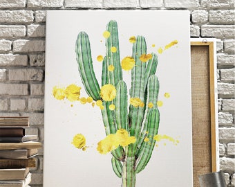 Printable Wall Art Cactus, Cactus Wall Art, Desert Art, Gold Splatter, Printable Cactus, Digital Download, Nursery art, Gift for mom