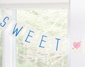 Sweet Love Cake Table Wedding Party sign, sweet table, candy table, party decor, party sign, wedding sign, shower garland, sweet birthday