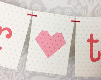 Sweet Better Together Valentine's Day Type Paper Garland, romantic valentine decor, polka dots party banner, heart garland, ready to hang,