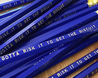 Get the Biscuit Pencil 6 Pack, funny fathers day gift, motivational pencils, Graduation gift, multi friend gift, pencil set, gift for dad