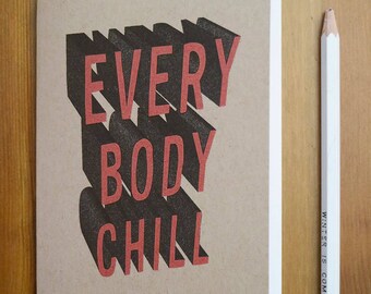 Everybody Chill Pocket Sketchbook, Journal, Diary, dream journal, plain paper, back to school notebook, teacher gifts, school supply, blank