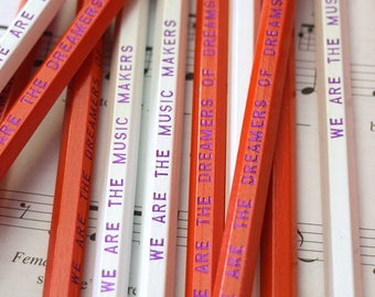 Music Makers Wonka Inspired Pencil Set, Movie Quote Pencils, Gift for Movie Lover, Film Geek Gifts, Secret Santa, Teacher Gifts