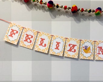 Feliz Navidad Holiday Banner - CHOOSE WORDING - Many Languages