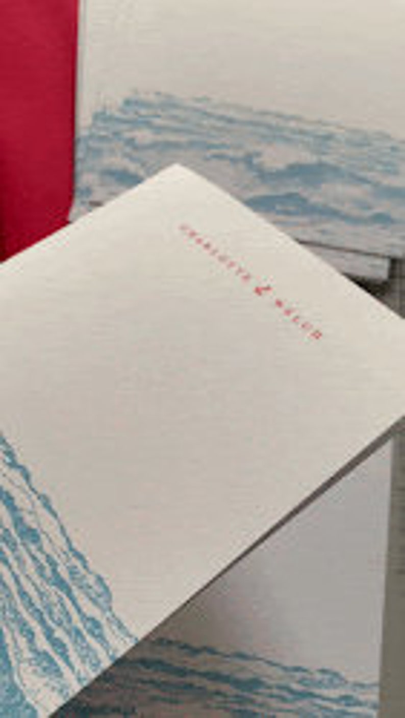10 Nantucket Notes Personalized Set Ocean Inspired Nautical Note Cards ...