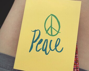 Peace Notebook Recycled Pocket sized Journal, stapled journal, quarantine, diary, fun gift ideas, hand drawn type Sketchbook