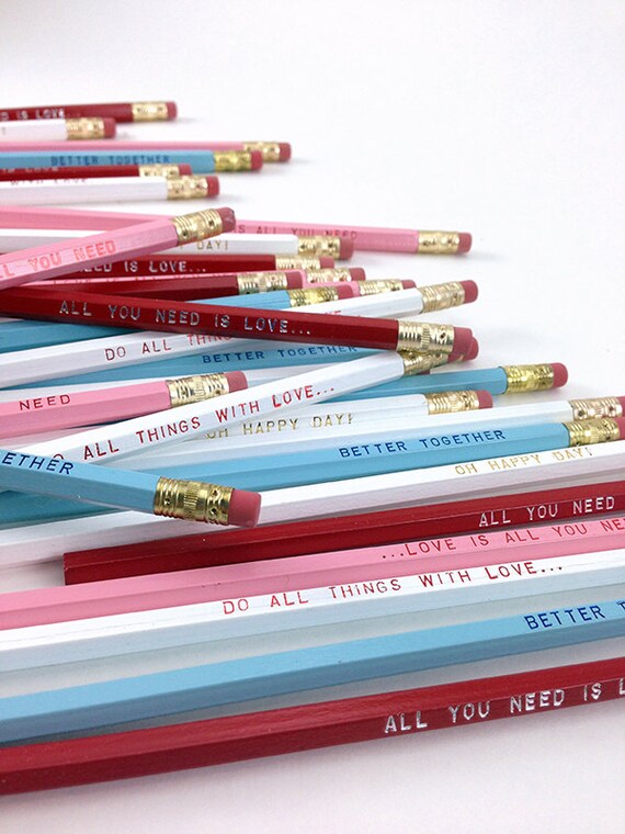 It's a Love 12 Pencil Set, Better Together, You're Just Write, Do All  Things With Love, Love is All You Need, Love Pencils, Valentines Gift 