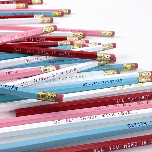 It's a Love 12 Pencil Set, Better Together, You're Just Write, do all things with love, love is all you need, love pencils, valentines gift