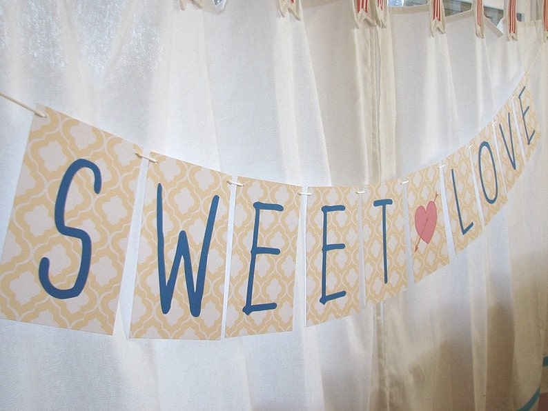 Sweet Love Cake Table Wedding Party sign, sweet table, candy table, party decor, party sign, wedding sign, shower garland, sweet birthday image 2