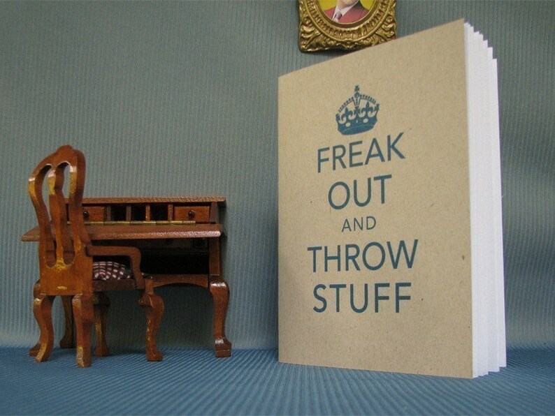 Freak Out and Throw Stuff Pocket Notebook Keep Calm Parody Journal Recycled image 2
