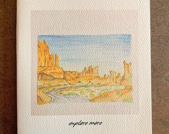 Explore More Notebook Recycled Pocket-sized stapled Journal, back to school, school supply, office goods, travel sketchbook, travel journal