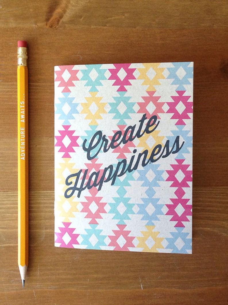 Create Happiness Engraved Pencil 6 pack, Earmark Social Goods Pencils, happy pencil set, wood pencils, turquoise pencils, no. 2 graphite image 5
