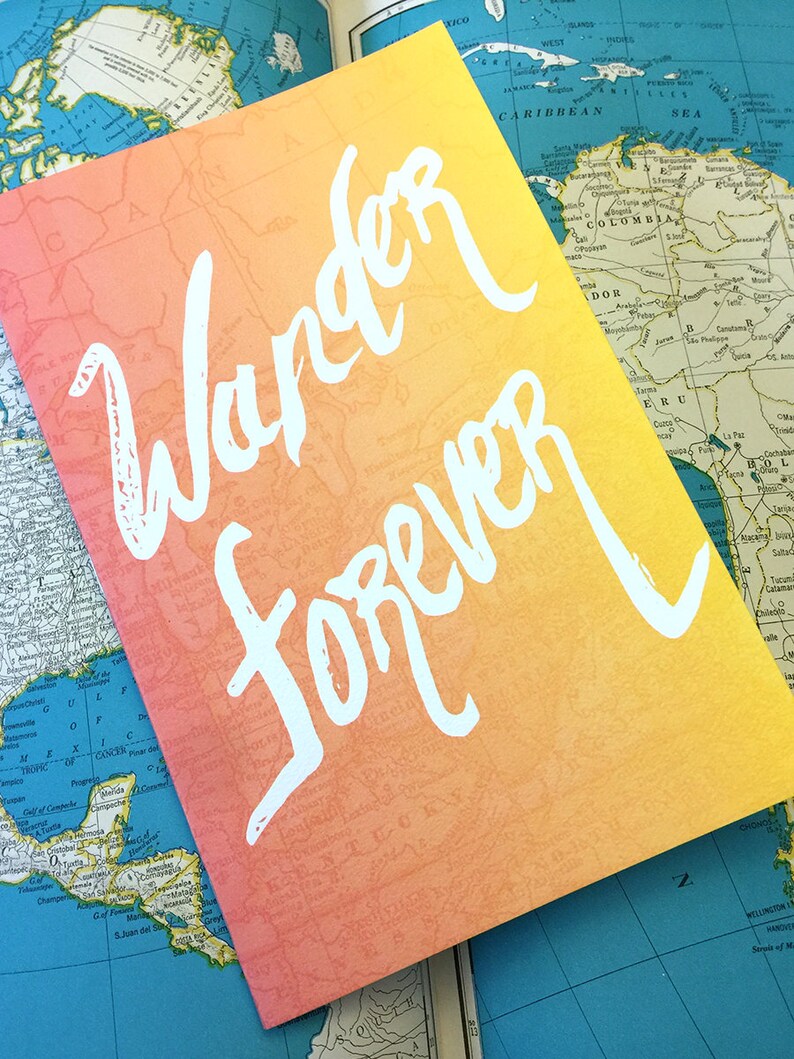 Wander Forever Sketchbook Traveler Gift Wanderlust Travel Etsy