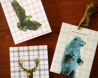 Set of 12 Spirit Animal Personalized Note Cards, Great Gift Idea.