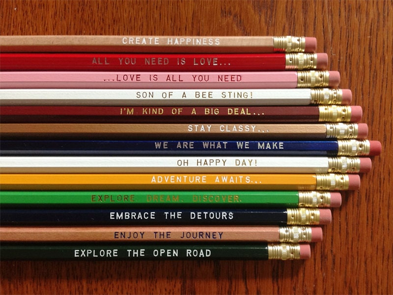 12 Mix Match Engraved Pencil Set funny pencils tv show Etsy