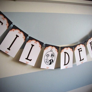 Til Death Dia de Los Muertos Wedding Paper Party Banner, coco garland, halloween garland, skeleton party, skeleton garland, mexican decor image 1