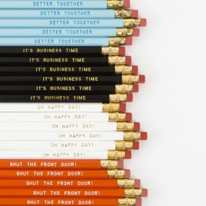 12 Mix Match Engraved Pencil Set, funny pencils, tv show quotes, teacher gift, gifts under 20, back to school gift, fun school supplies image 9