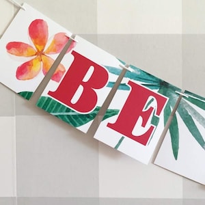 Aloha tropical leaf Garland paper Party banner decoration, luau party, tropical decor, summer parties, tropical party, Hawaii, luau birthday