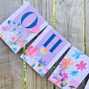 Wildflower Garland, floral party decor, garden party banner, watercolor garland, ready to hang garland, double strand, shower decor