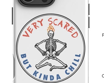 Funny Anxiety Skeleton iPhone Case – Tough Protective Mental Health Gift