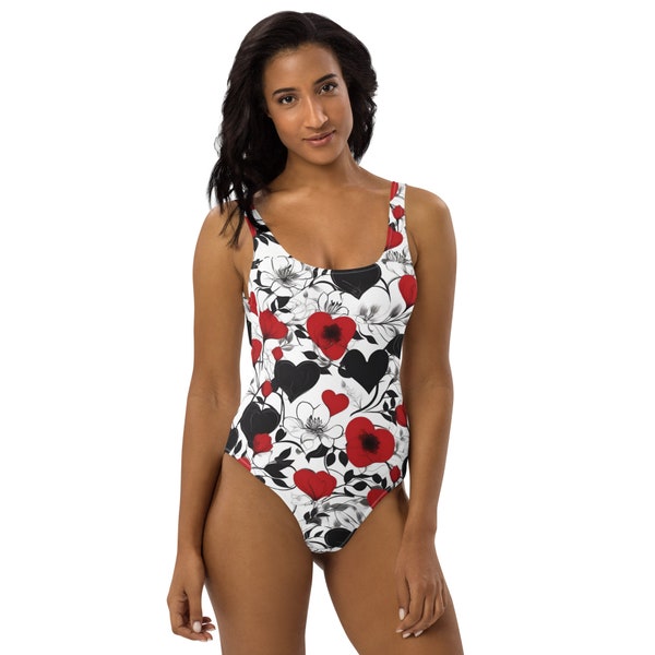 Women's 1-piece swimsuit "Eclat d'amour" brand Miss Didine Smile at life