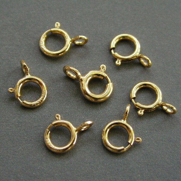 10 pcs - 5mm 14K Gold Filled Spring Ring Open Clasp