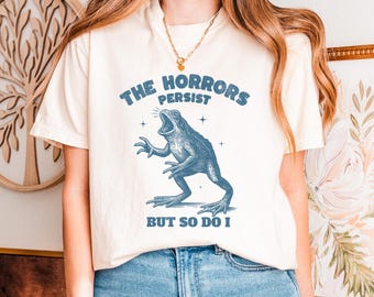 Camiseta con colores cómodos de Horror Persist, ideal como regalo para amantes de los animales y las ranas.