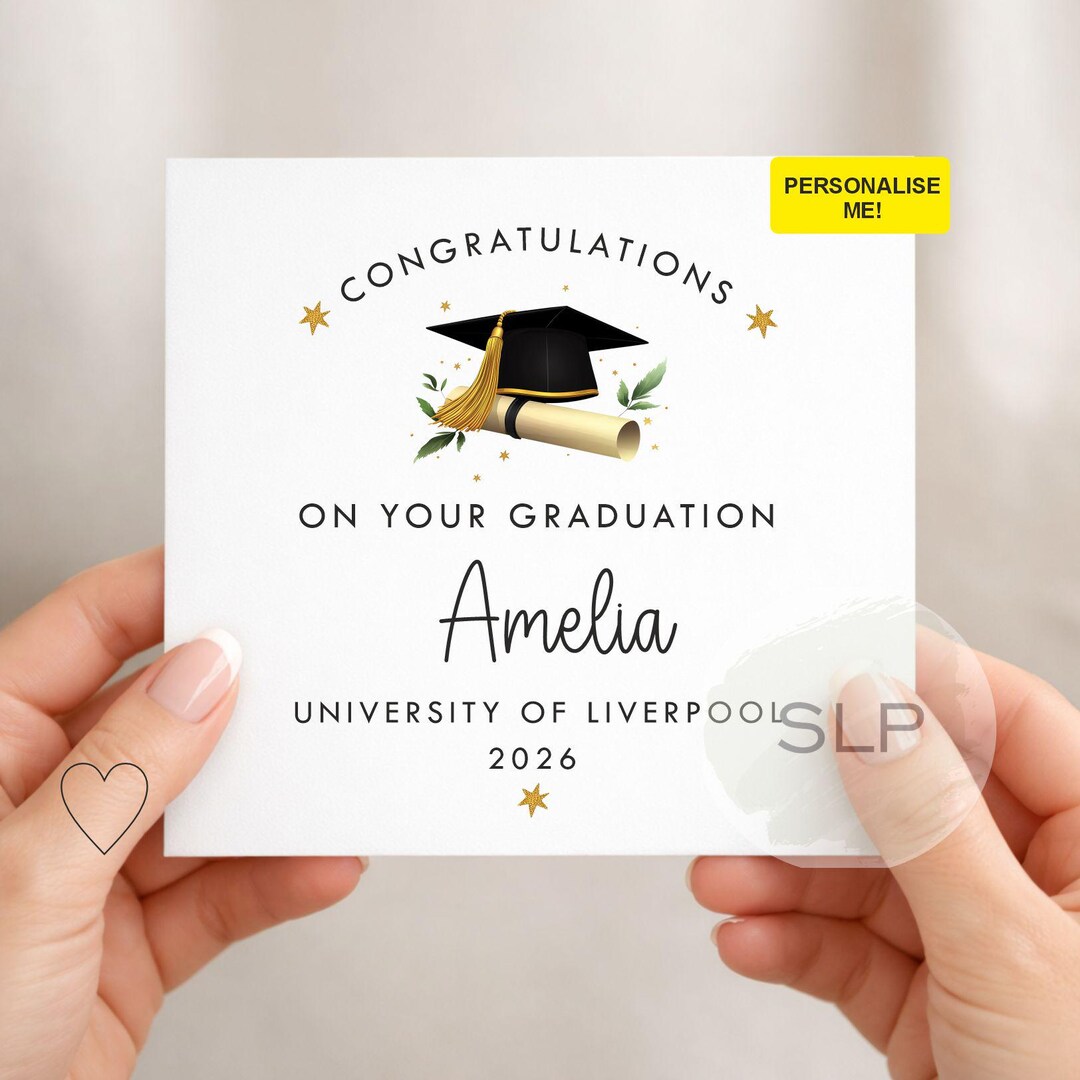 Personalised Graduation Card – Custom Name University & Year ...