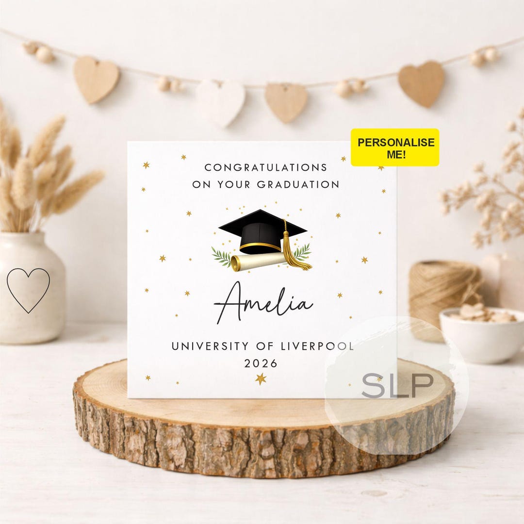 Personalised Graduation Card – Custom Name University & Year ...