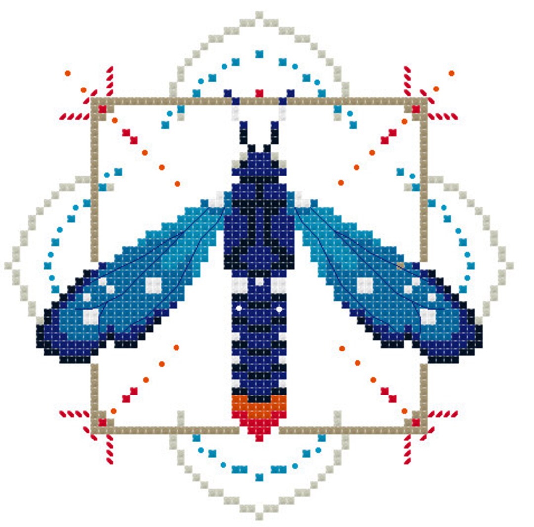 Polka Dot Wasp Moth Cross Stitch Pattern - Etsy Australia