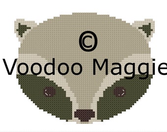 Woodland Raccoon Cross stitch pattern