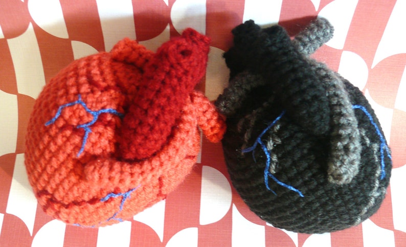 Anatomical Human Heart Crochet Pattern PDF image 1