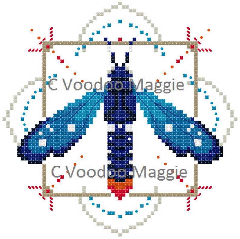 Modèle de point de Polka Dot Moth Croix PDF image 1