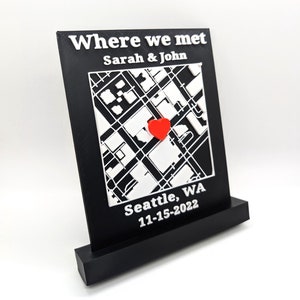 Personalisierte 3D-Karte - 'Where We Met' personalisiertes Geschenk für Paare | Jubiläum Unikat, Hochzeit, oder Andenken zum Valentinstag