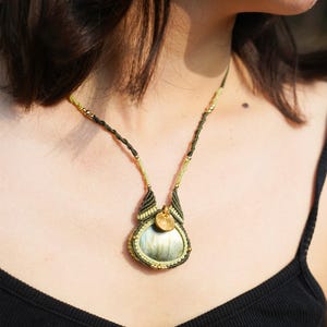 labradorite necklace,Crystal macrame choker, gold choker necklace, natural stone necklace,moonstone turquoise, hippie boho ethnic necklace