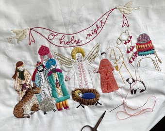 nativity embroidery panel -pattern only-