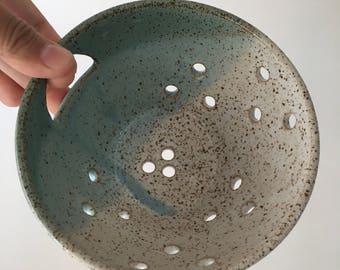 Berry Bowl, Blue Berry Bowl, Small Strainer