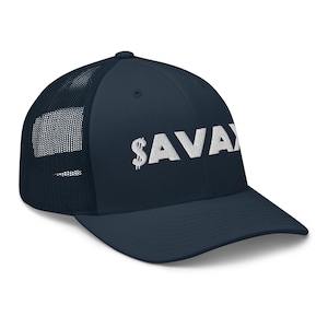 Gorra de camionero con diseño de criptomoneda Avalanche Ticker de AVAX